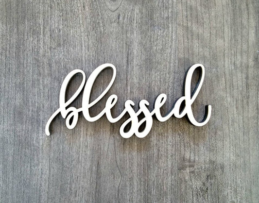 Blessed Wooden Word, Small Wood blessed Sign, blessed Place Cards, Bulk / Wholesale Options available - Favors, thank yous, affirmation word