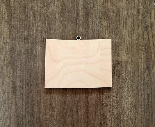 Colorado Ornaments, Bulk wood cut out Blanks, Wholesale Wood Ornaments, Unfinished, state Shaped