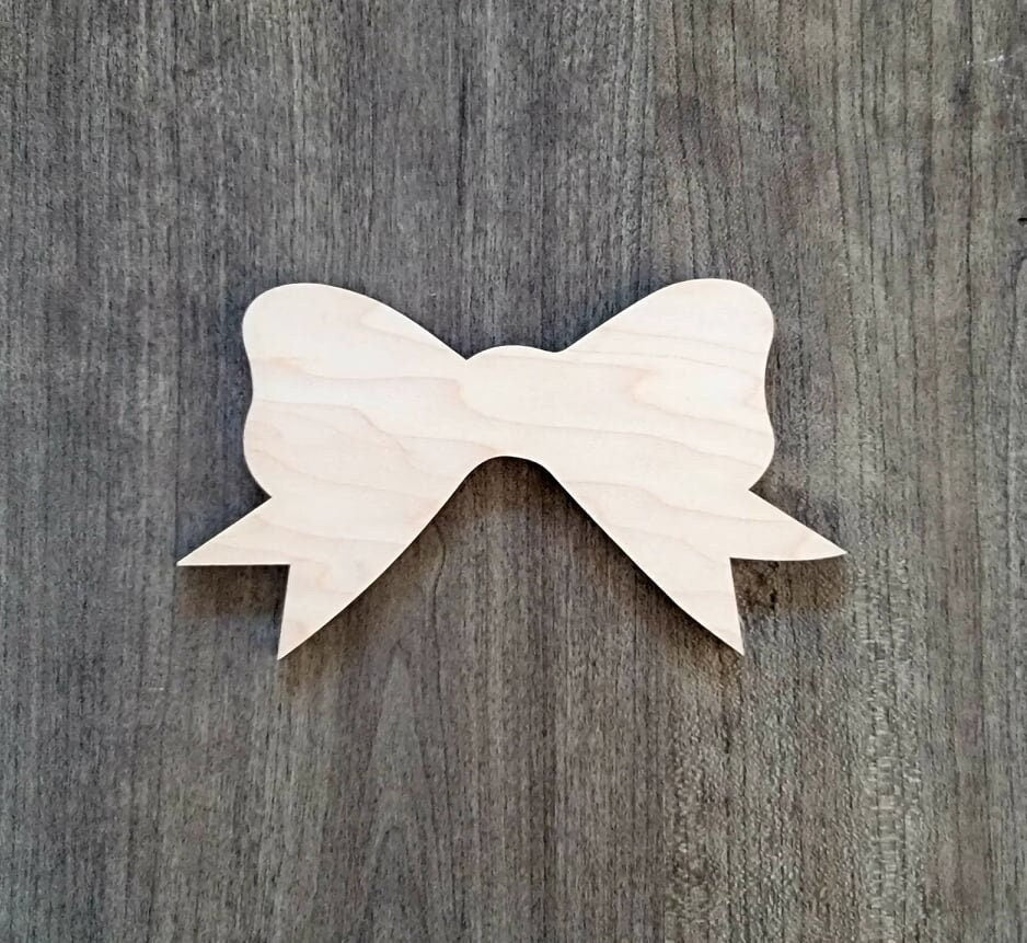 Bow Wood Shape, Wooden Bow Shape Blank, Unfinished Bow, Shapes for Crafts DIY Wood Blank, Sign Making, Childrens Signs, Custom, Personalized