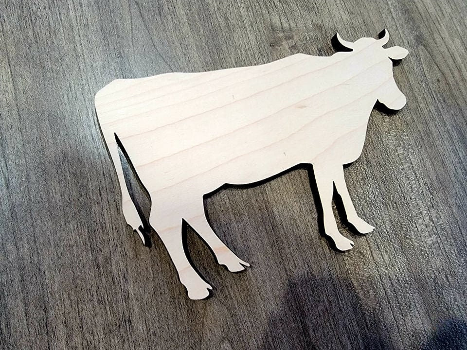 Cow Wood Shape, Wooden Cow Shape Blank, Unfinished Cow, Shapes for Crafts DIY Wood Blank, Sign Making, Childrens Signs, Custom, Personalized