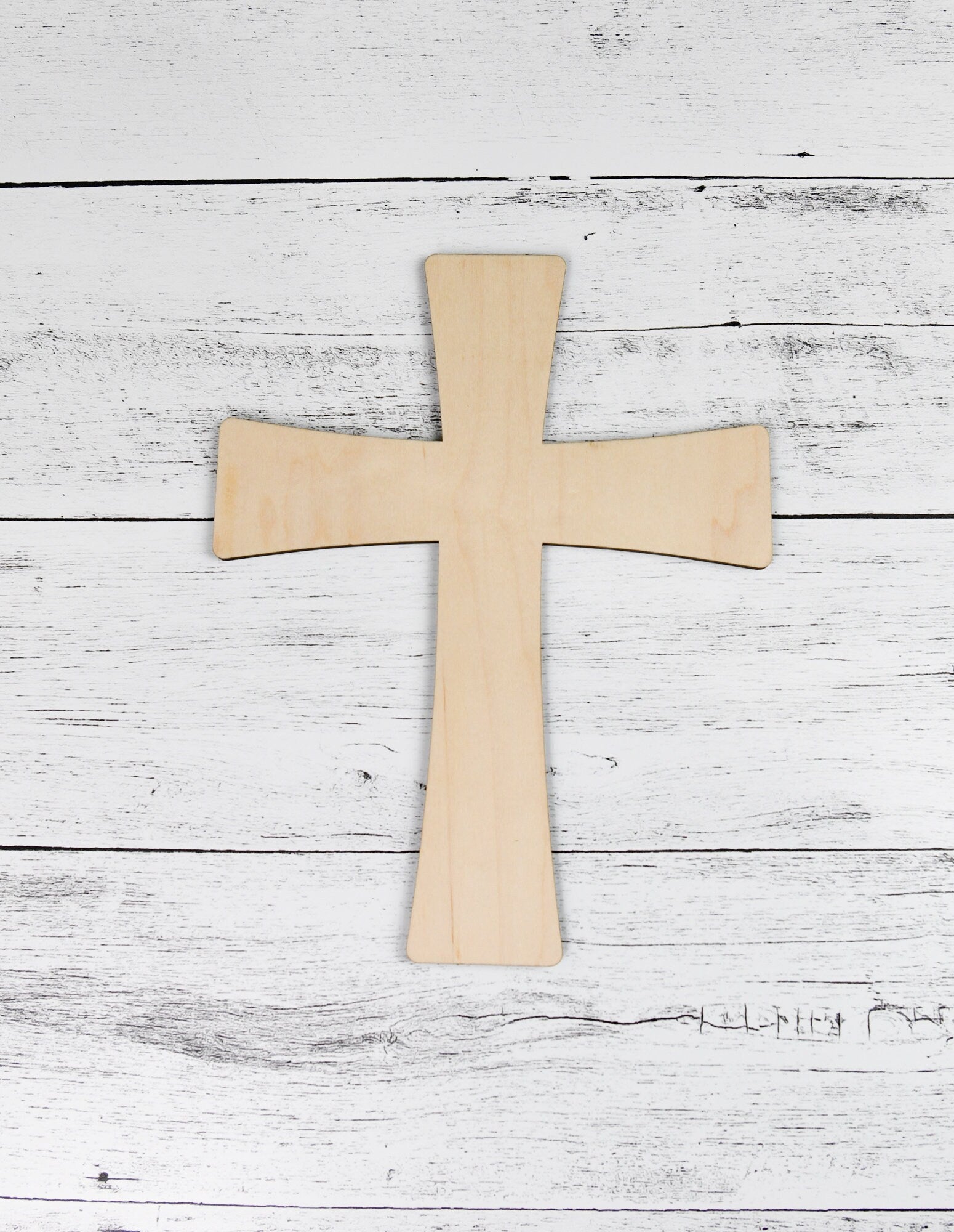 Wood Cross, 1/4" thick, Various heights available, option to customize with engrave