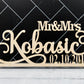 Custom Wedding Name Sign with Mr & Mrs + Date for sweetheart or head table, personalized wedding decor