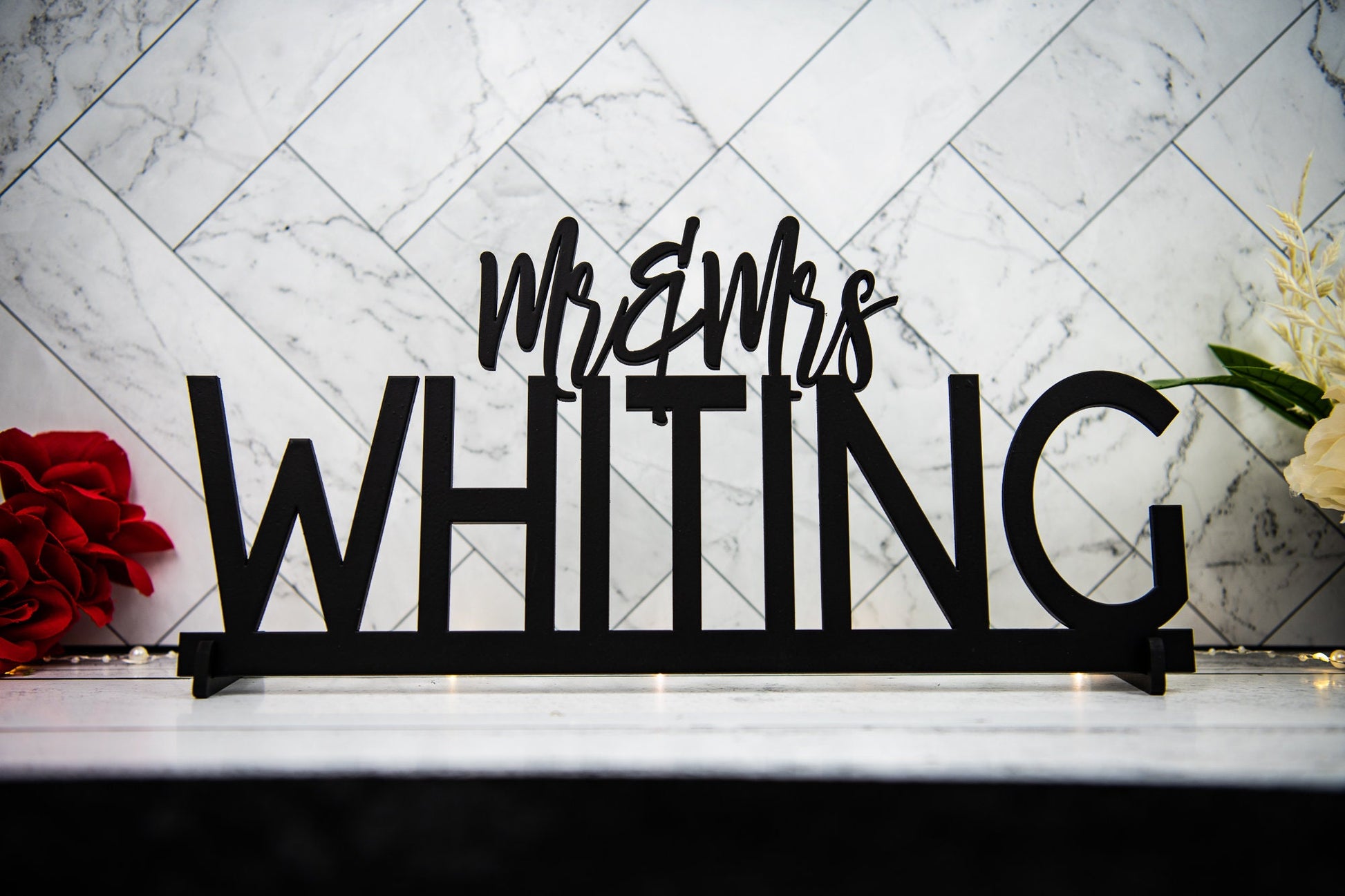 Custom Mr & Mrs Wedding Name Sign for Head Table Decor - Wedding Keepsake