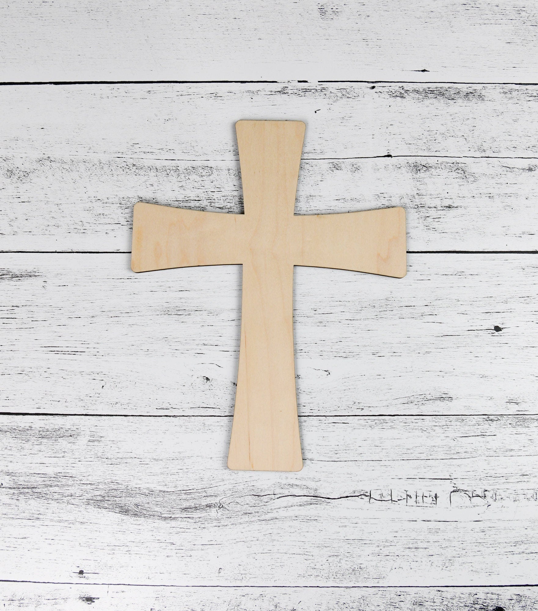 Wood Cross, 1/4" thick, Various heights available, option to customize with engrave
