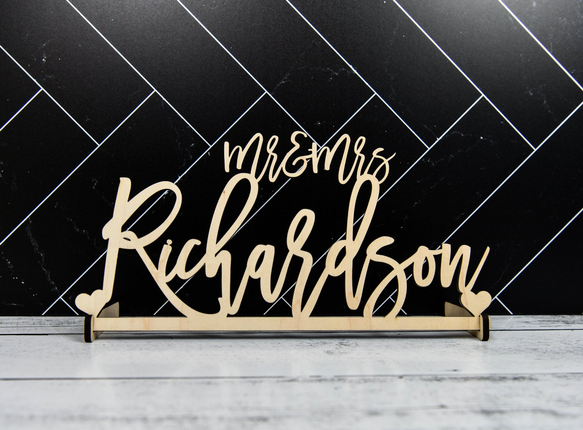 Custom Mr and Mrs Sign for sweetheart table at wedding, Personalized wedding name sign
