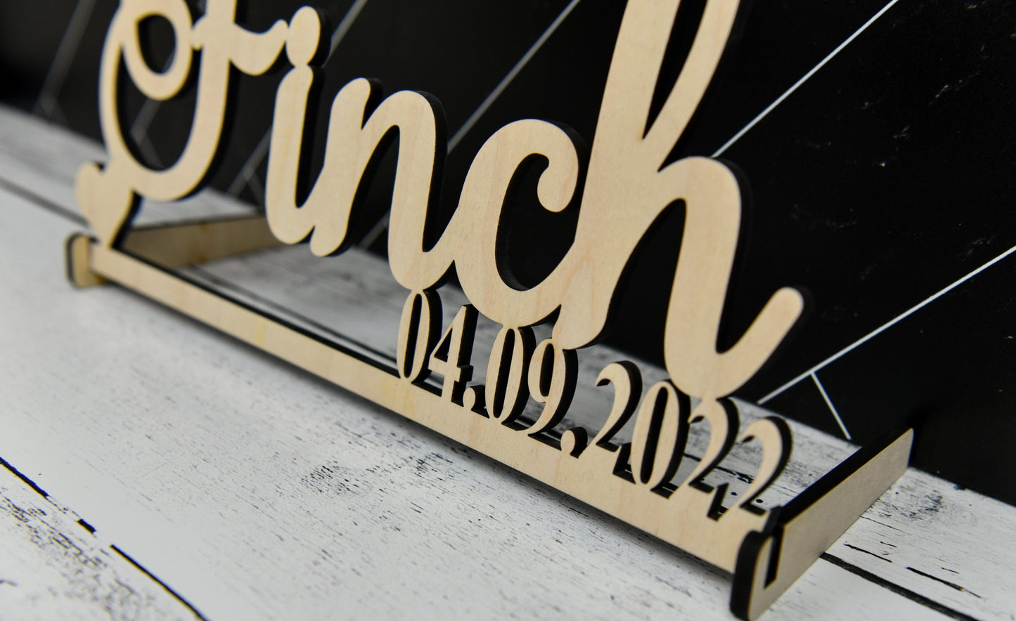 Custom Wedding Name Sign with Mr & Mrs + Date for sweetheart or head table, personalized wedding decor