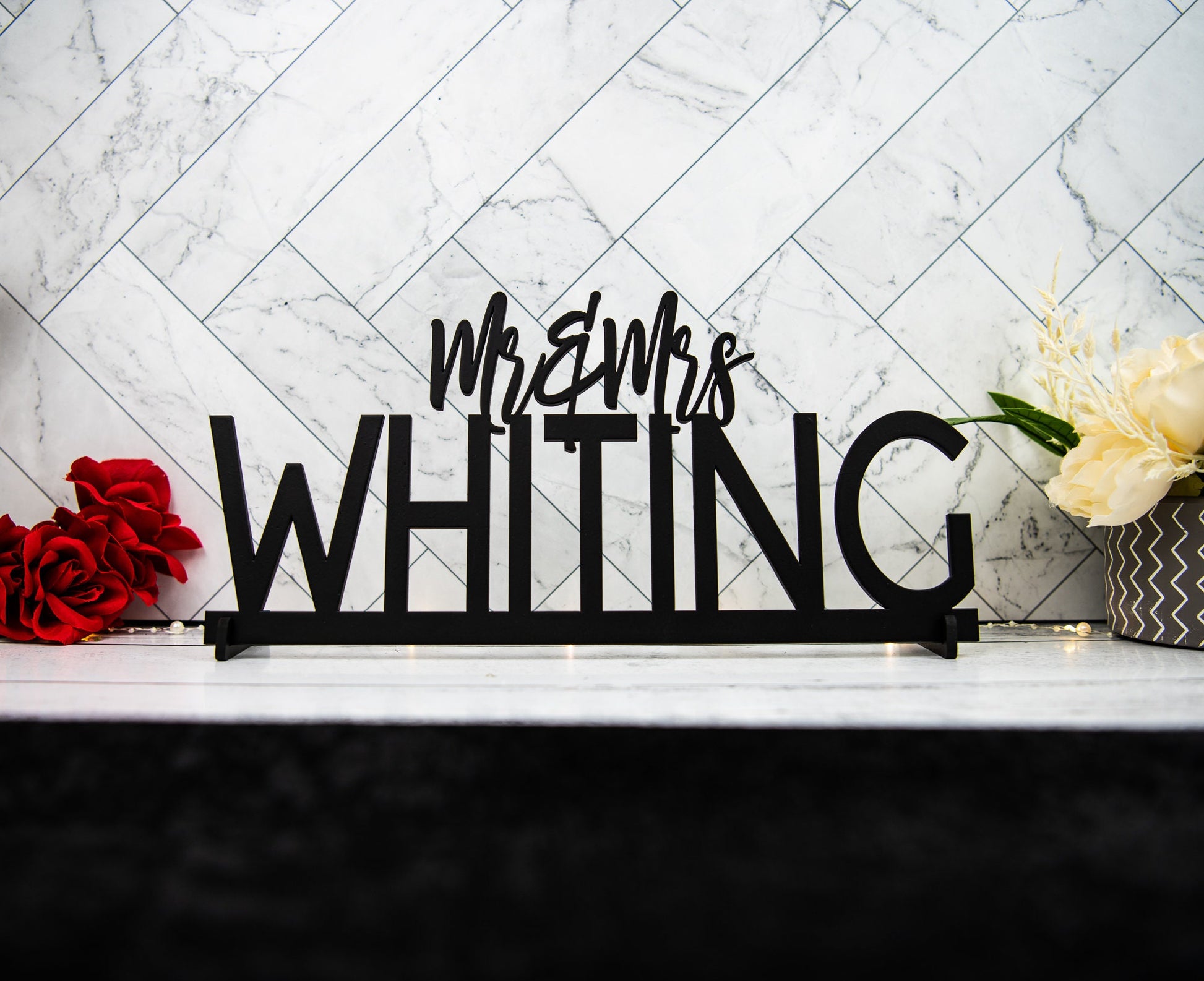 Custom Wedding Name Sign, Mr Mrs Personalized Wedding sign with Last Name, Wood, Sweetheart Table, Head Table signage decor, Wedding Decor