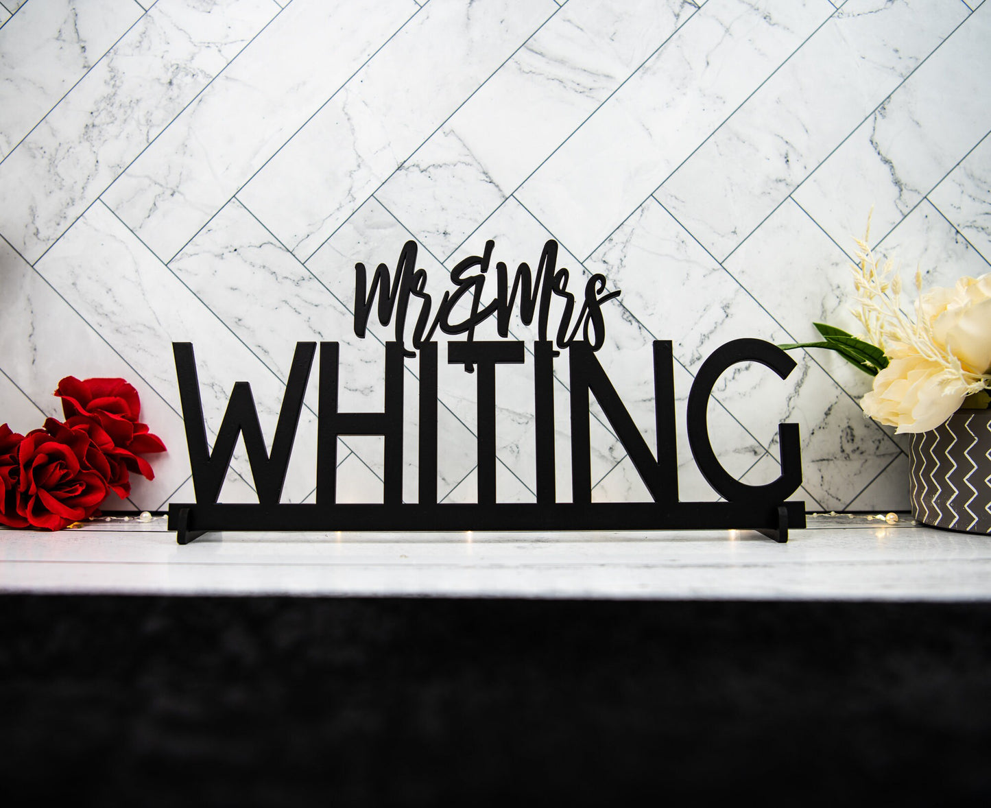 Custom Mr & Mrs Wedding Name Sign for Head Table Decor - Wedding Keepsake