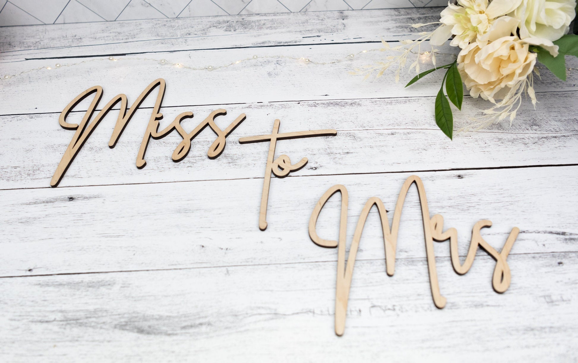 Miss to Mrs backdrop sign for bridal shower or engagement party, Wood Bridal Shower Decor, Custom Wedding Decor, Wooden word cutouts