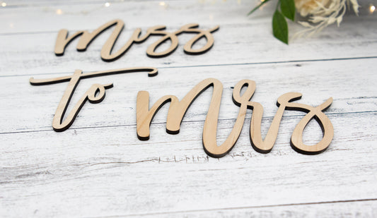 Miss to Mrs backdrop sign for bridal shower or engagement party, Wood Bridal Shower Decor, Custom Wedding Decor, Wooden word cutouts