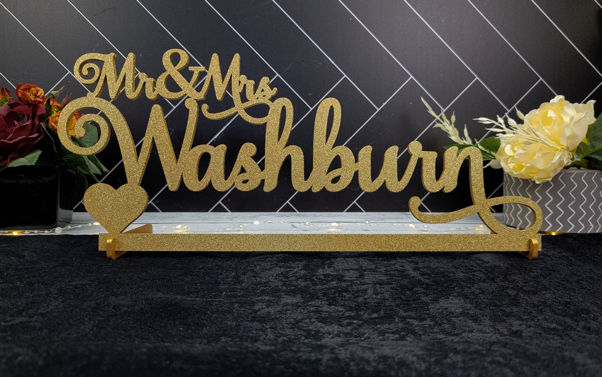 Custom Mr & Mrs Sign personalized with last name for wedding decor