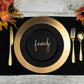 Family Place Cards, Thanksgiving Table Plate Settings, Family Wood Word, Holiday Decor, Thanksgiving Place settings, Small Thankful Sign
