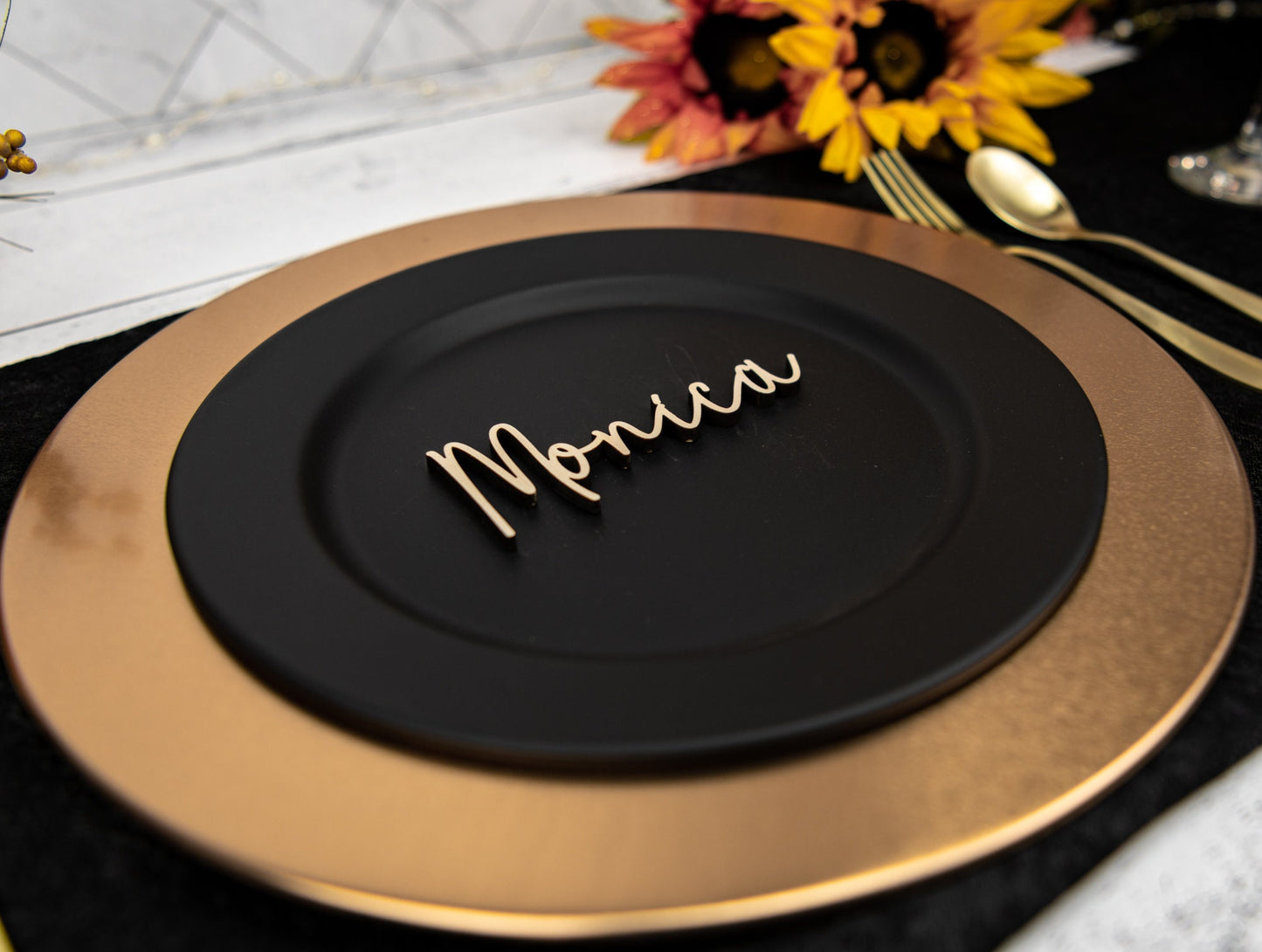 Name Place Cards. Wedding Name Place Plates. Small Wood Name Tag Cutouts