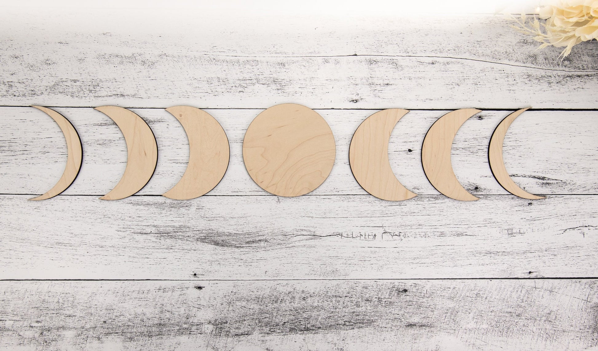 Moon Phase Sign, Wooden Moons, Wood Bojo Decor, Wall hanging, Wall art, Crescent moon art, Natural Home Decor, Celestial, Bohemian, Stars