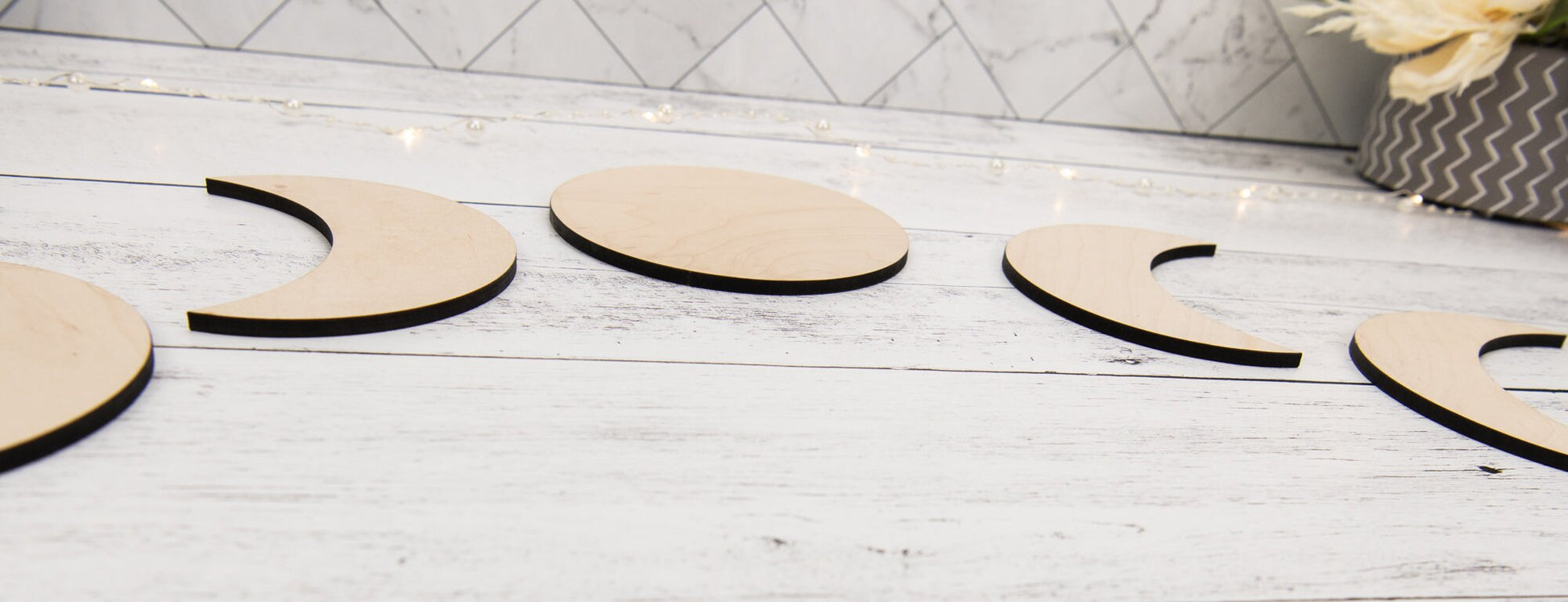 Moon Phase Wood Blanks for Home Decor, Crafts, or DIY sign making, Wooden Moons, Natural Bojo Decor, Wall hanging, Wall art, Crescent moons