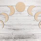 Moon Phase Wood Blanks for Home Decor, Crafts, or DIY sign making, Wooden Moons, Natural Bojo Decor, Wall hanging, Wall art, Crescent moons