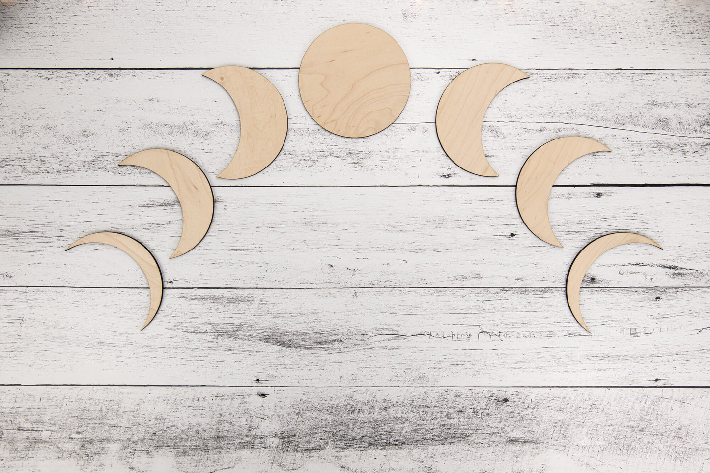 Moon Phase Wood Blanks for Home Decor, Crafts, or DIY sign making, Wooden Moons, Natural Bojo Decor, Wall hanging, Wall art, Crescent moons