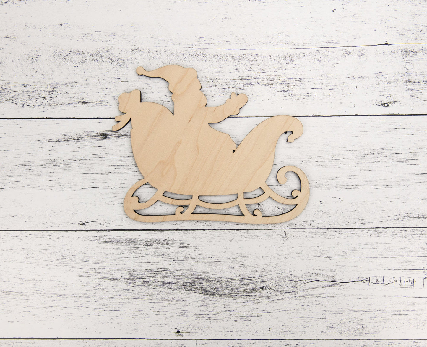 Santa Sleigh & Reindeer Wood Shapes, Wooden Christmas Shape, Unfinished, DIY Blank, Santas Reindeer, Wood Arts and Crafts, Holiday Ornaments