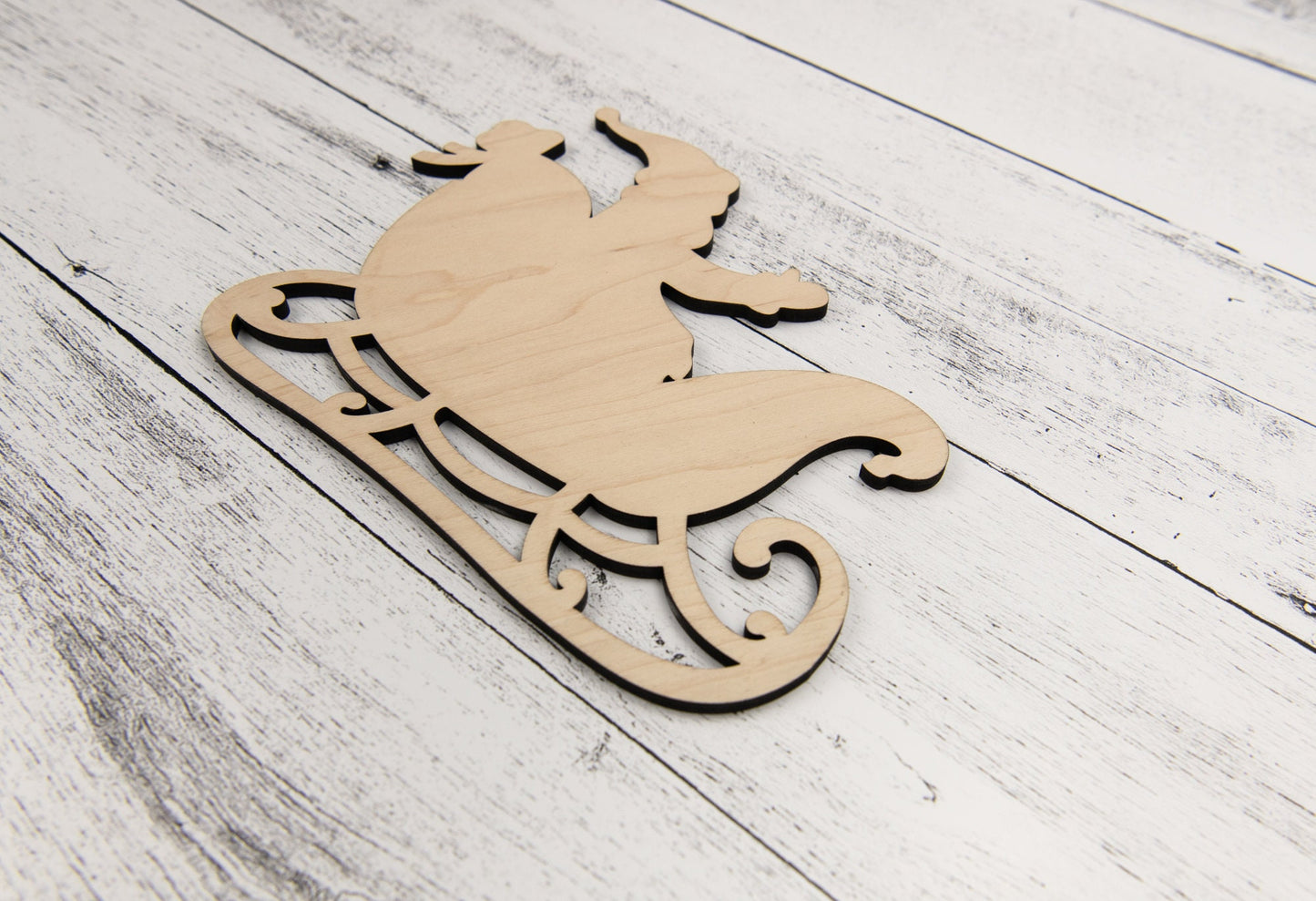 Santa Sleigh & Reindeer Wood Shapes, Wooden Christmas Shape, Unfinished, DIY Blank, Santas Reindeer, Wood Arts and Crafts, Holiday Ornaments