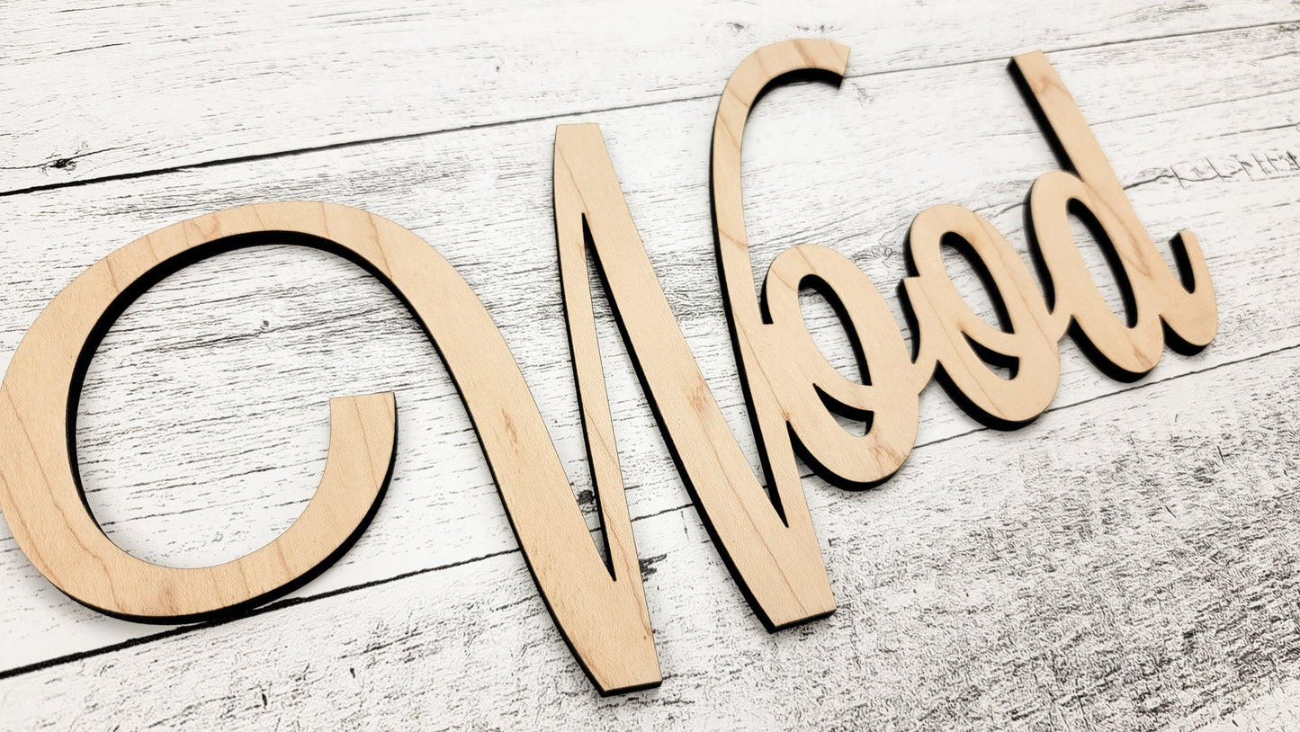 Custom wood words, Personalized word sign, Wooden Word Cutout Wall Art Phrases