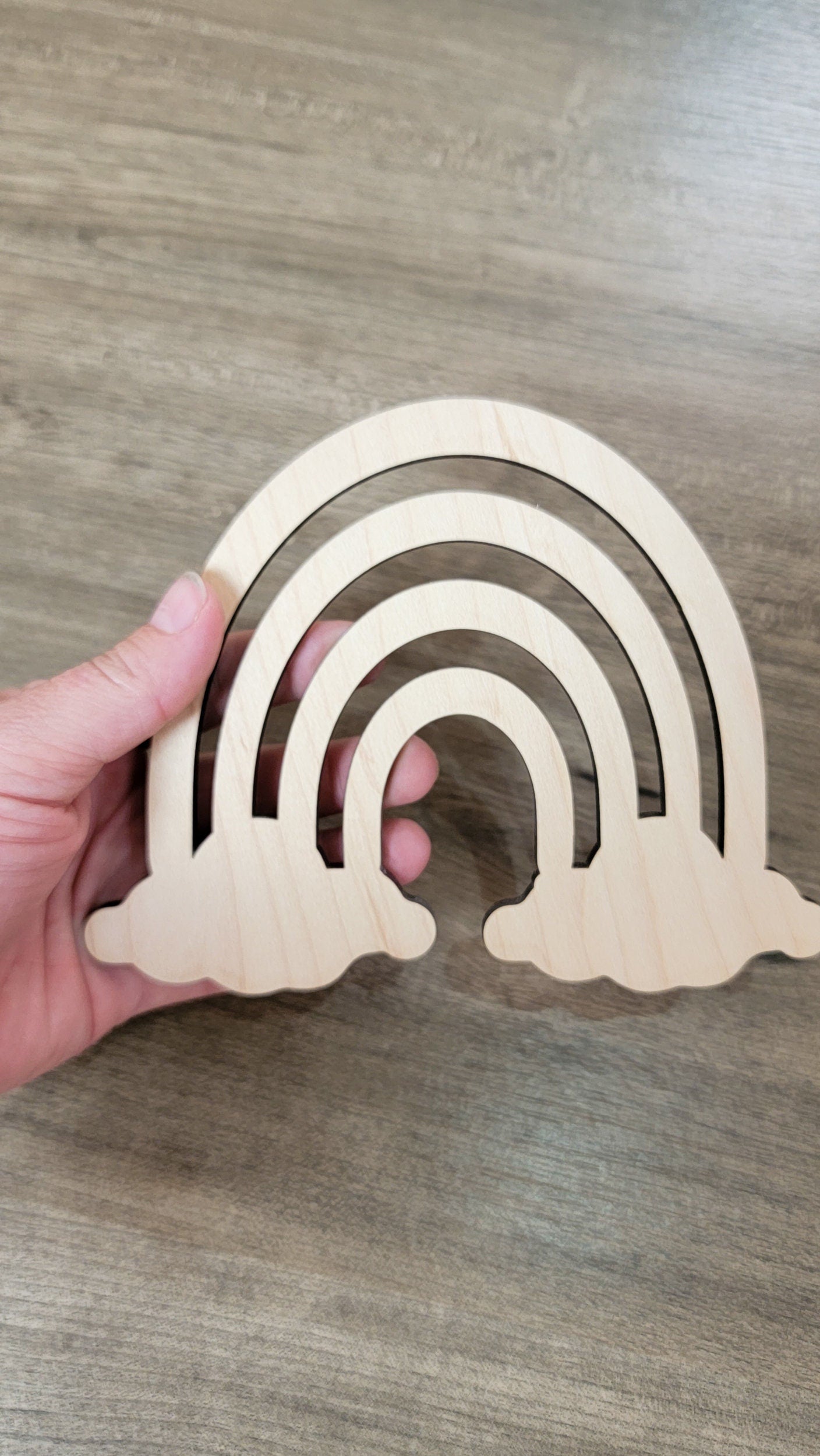 Rainbow Wood Shape, Wooden Rainbow Shape Blank, Unfinished Rainbow Cut out, Crafts DIY Blank for Sign Making, Boho Decor, Childrens Signs