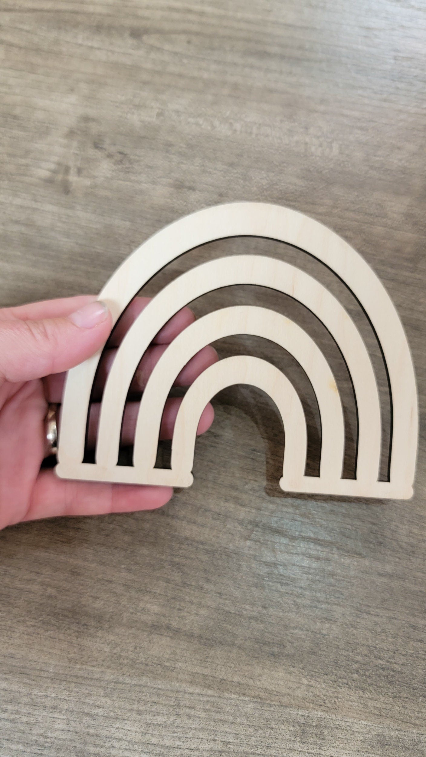 Rainbow Wood Shape, Wooden Rainbow Shape Blank, Unfinished Rainbow Cut out, Crafts DIY Blank for Sign Making, Boho Decor, Childrens Signs