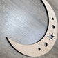 Crescent Moon & Star Wood Shape Sign, Wooden Moon Shape Blank, Unfinished Cut out, Crafts DIY for Sign Making, Boho Decor theme Natural 001