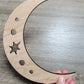 Crescent Moon & Star Wood Shape Sign, Wooden Moon Shape Blank, Unfinished Cut out, Crafts DIY for Sign Making, Boho Decor theme Natural 001