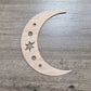 Crescent Moon & Star Wood Shape Sign, Wooden Moon Shape Blank, Unfinished Cut out, Crafts DIY for Sign Making, Boho Decor theme Natural 001