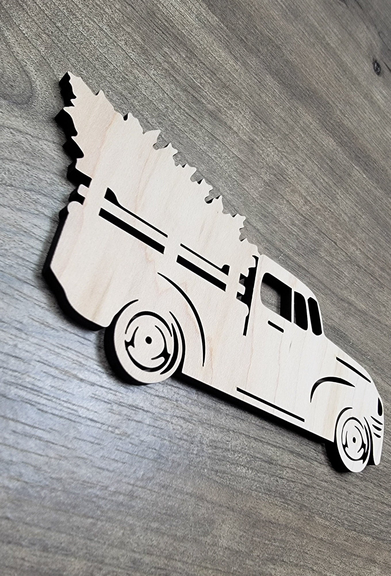 Christmas truck wood cut out with Tree, Santa Claus Truck, little red truck, wood shape, wooden Vintage truck, Christmas crafts, DIY Wood Blank