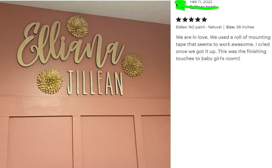 Custom Nursery Name Sign, Wooden Name Sign personalized with first & middle names