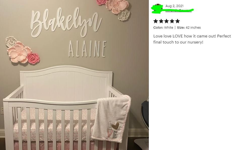 Custom Nursery Name Sign, Wooden Name Sign personalized with first & middle names