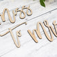 Miss to Mrs backdrop sign for bridal shower or engagement party, Wood Bridal Shower Decor, Custom Wedding Decor, Wooden word cutouts