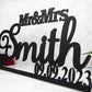 Custom Wedding Name Sign with Mr & Mrs + Date for sweetheart or head table, personalized wedding decor