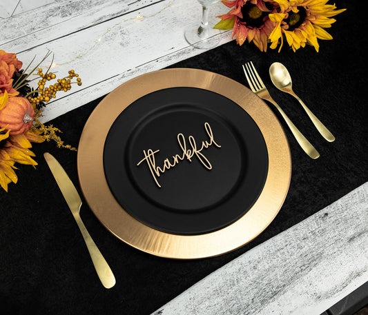 Thankful Place Cards, Thanksgiving Table Plate Settings, Thankful Wood Word, Holiday Decor, Thanksgiving Place settings, Small Thankful Sign