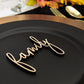 Family Place Cards, Thanksgiving Table Plate Settings, Family Wood Word, Holiday Decor, Thanksgiving Place settings, Small Thankful Sign