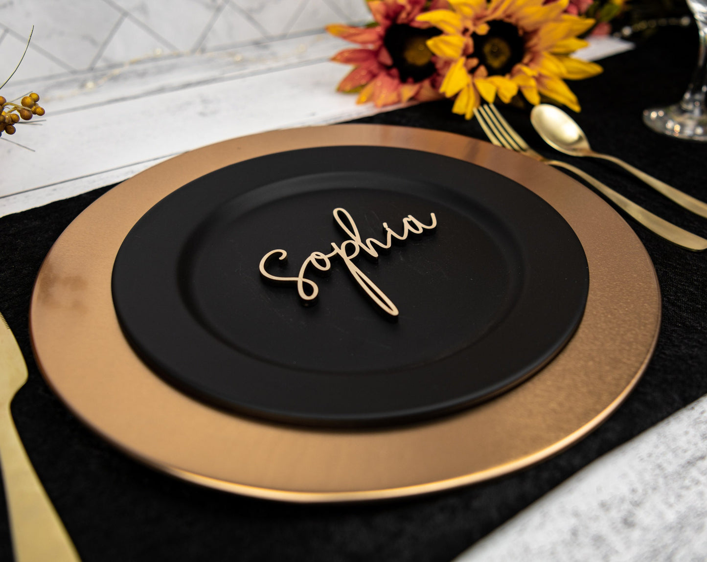 Name Place Cards. Wedding Name Place Plates. Small Wood Name Tag Cutouts