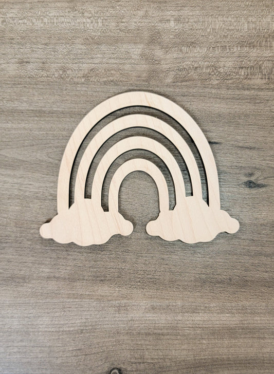 Rainbow Wood Shape, Wooden Rainbow Shape Blank, Unfinished Rainbow Cut out, Crafts DIY Blank for Sign Making, Boho Decor, Childrens Signs