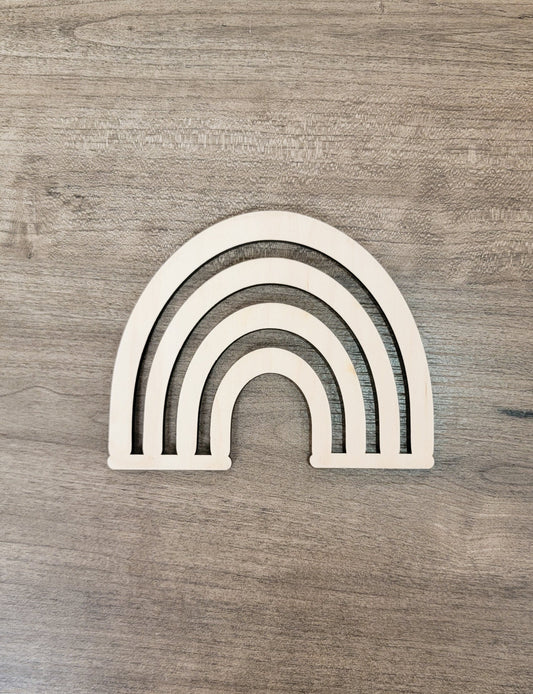 Rainbow Wood Shape, Wooden Rainbow Shape Blank, Unfinished Rainbow Cut out, Crafts DIY Blank for Sign Making, Boho Decor, Childrens Signs
