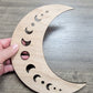 Crescent Moon Phase Wood Shape Sign, Wooden Moon Shape Blank, Unfinished Cut out, Crafts DIY for Sign Making, Boho Decor theme Natural 002