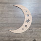 Crescent Moon & Star Wood Shape Sign, Wooden Moon Shape Blank, Unfinished Cut out, Crafts DIY for Sign Making, Boho Decor theme Natural 001