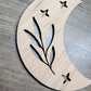 Crescent Moon + Leaf Wood Shape Sign, Wooden Moon Shape Blank, Unfinished Cut out, Crafts DIY for Sign Making, Boho Decor theme Natural 005