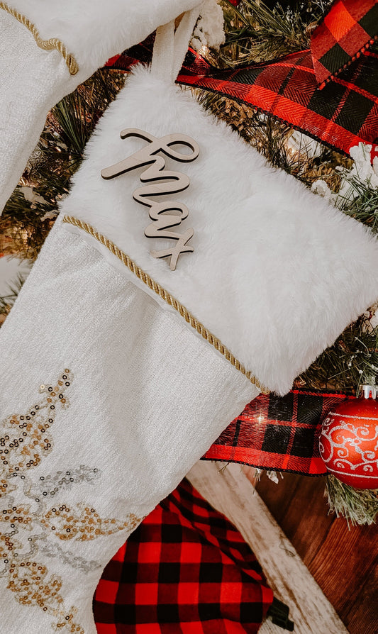 Wood Name Signs, Kids. Childrens Wooden Name Signs. SMALL name sign. Names For Christmas Stockings. Small Wooden Word signs for xmas Tree