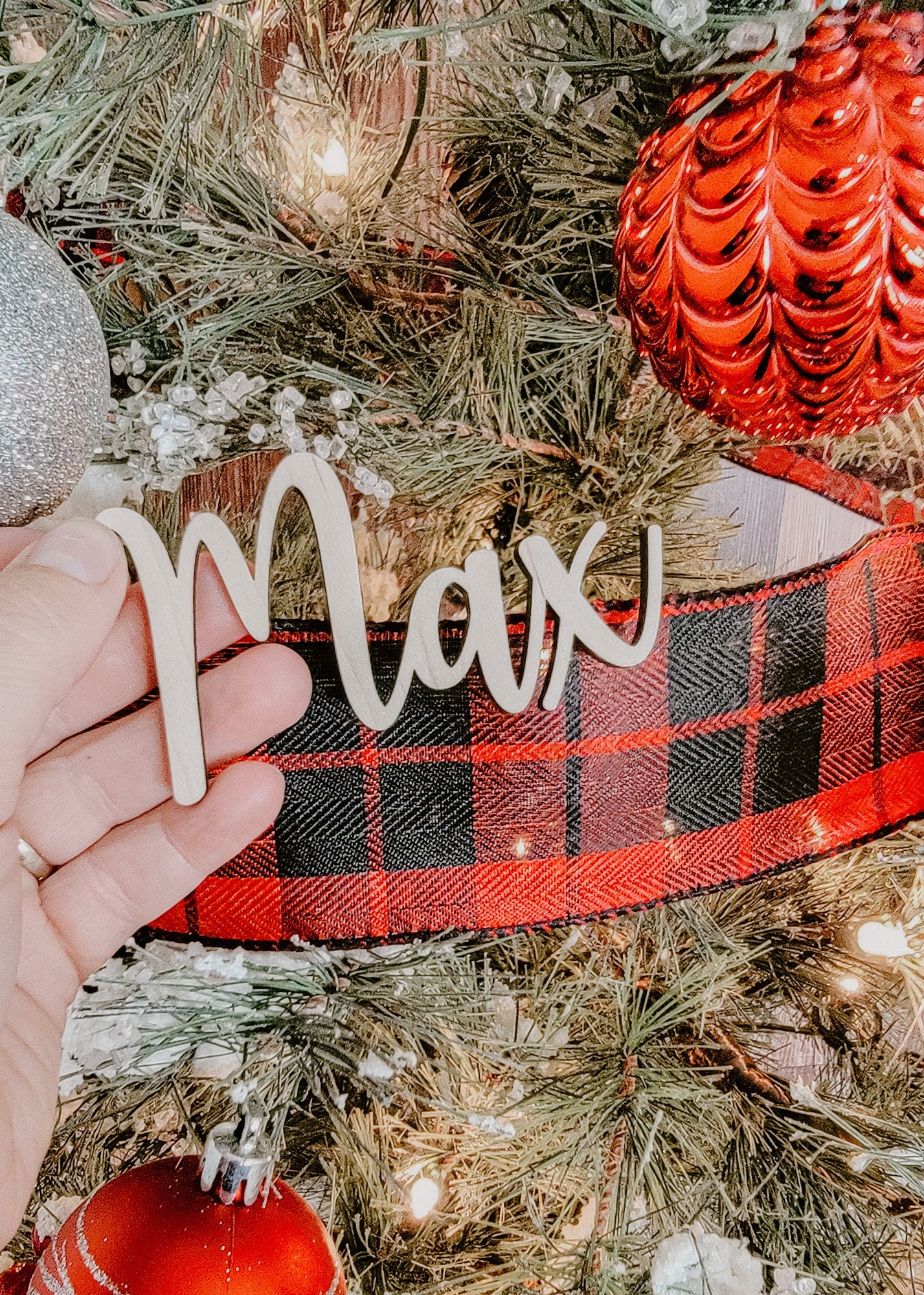 Christmas Stocking Name Tag Signs, Kids, Personalized Childrens Wooden Name Sign, SMALL Names For Xmas Tree, Wood Name Cards, Holiday Decor