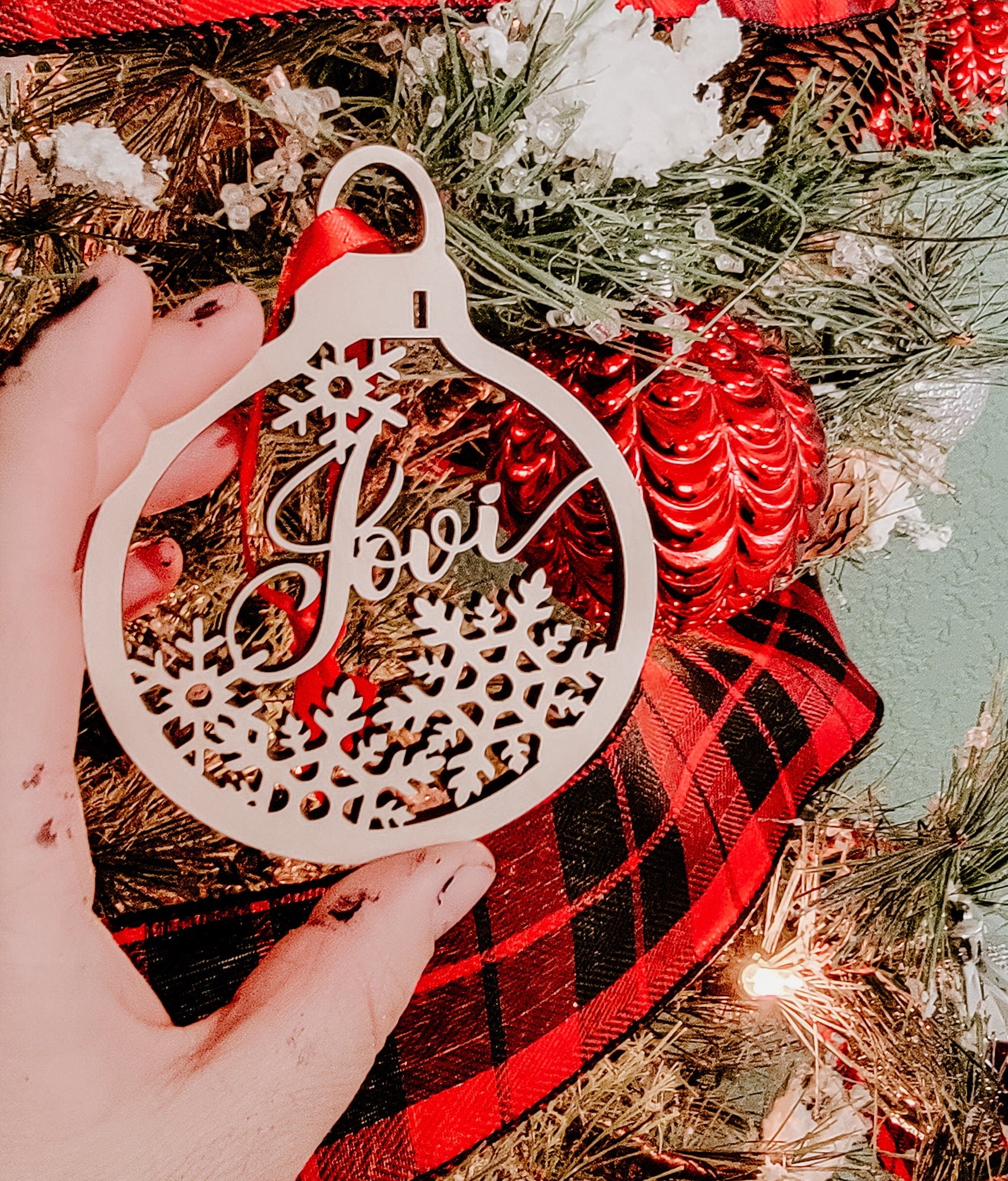 Christmas Stocking Name Tag, Wood Name Ornament Value Size 4"x3", Personalized