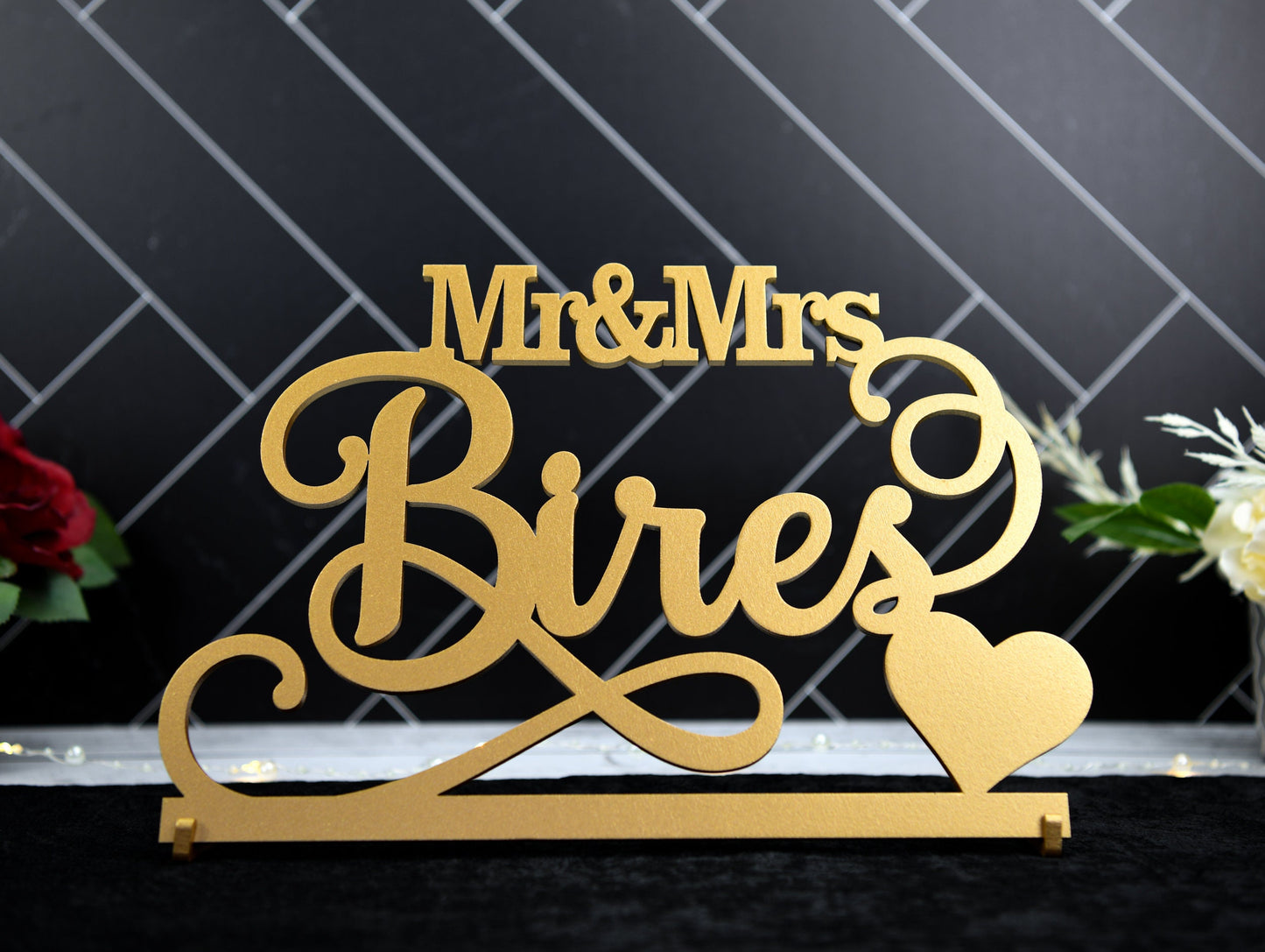 Custom Mr and Mrs Sign personalized with last name for wedding decor