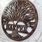 Tree Of Life Wood Sign, Custom Wall Art with Family Tree with Last Name, Wooden Circle with Tree, Roots, Heart, Mothers or Fathers Day Gift