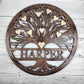 Tree Of Life Wood Sign, Custom Wall Art with Family Tree with Last Name, Wooden Circle with Tree, Roots, Heart, Mothers or Fathers Day Gift