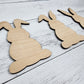 Easter Bunny Trio Wood Shapes, Wooden Rabbit Blank, Unfinished Cut out, Shapes for Crafts DIY Blank, Spring Sign Making, Easter Sign making