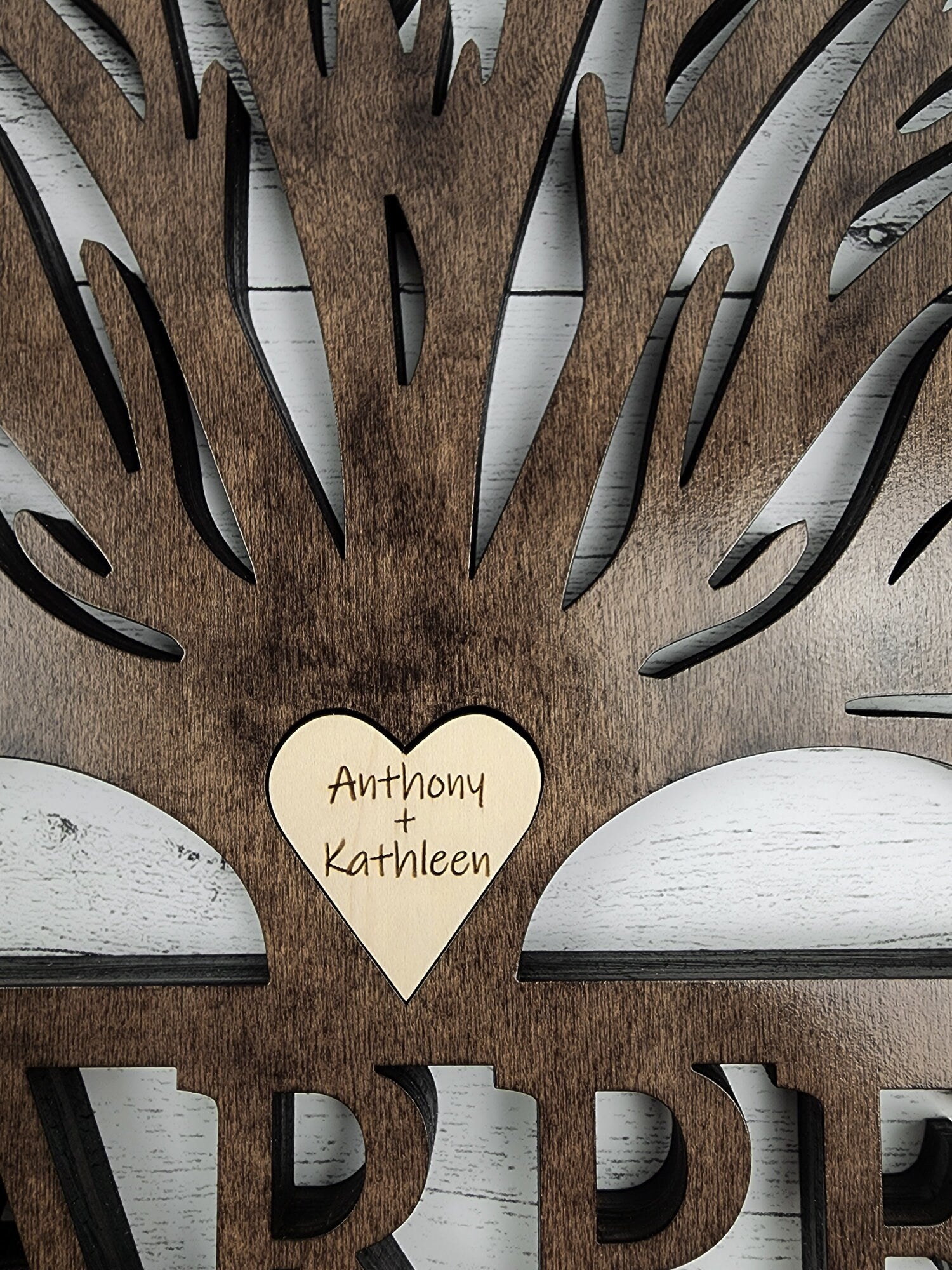 Tree Of Life Wood Sign, Custom Wall Art with Family Tree with Last Name, Wooden Circle with Tree, Roots, Heart, Mothers or Fathers Day Gift